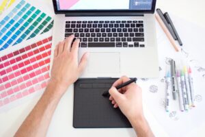 Graphic designer working 