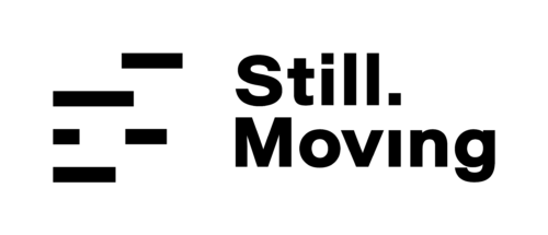 500x500 Still Moving Logo full BW